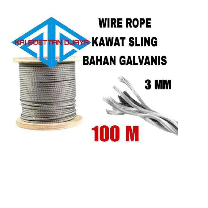 sling baja 3mm/kawat baja 3mm/seling baja 3mm GALVANIS @ 100m