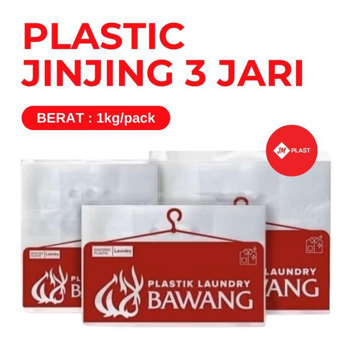 (UK 40/50/60) TAS PLASTIK JINJING MERK BAWANG LOBANG 3 JARI LAUNDRY BAJU SELIMUT ISI 1KG