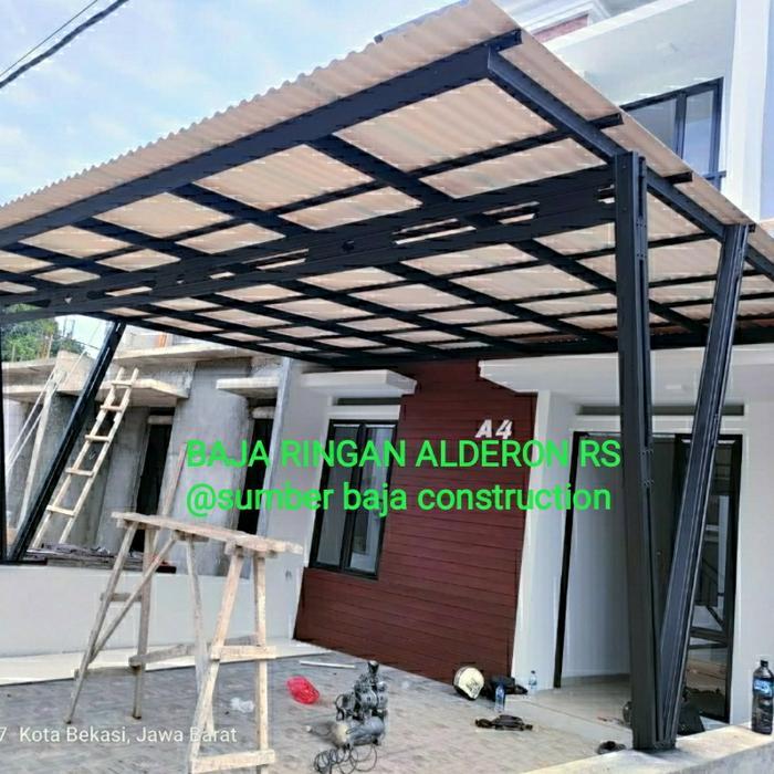 Kanopi Teras Baja Ringan Atap Alderon Rs/Single Terpasang