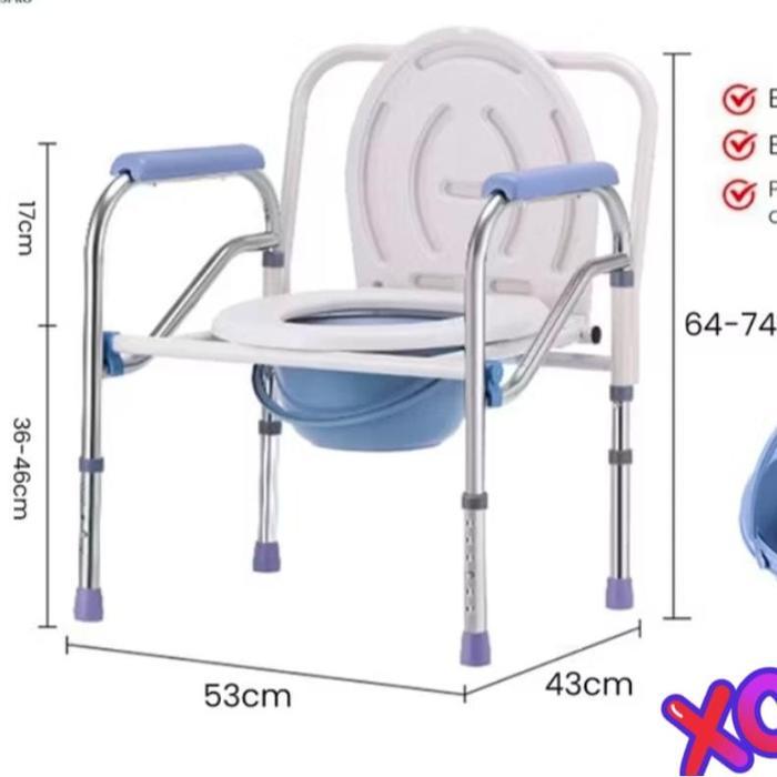 Kursi Toilet Duduk Wc Bab Pispot Orang Tua Lansia Duduk Portable Sakit Disabilitas Kuat Bahan Pipa
