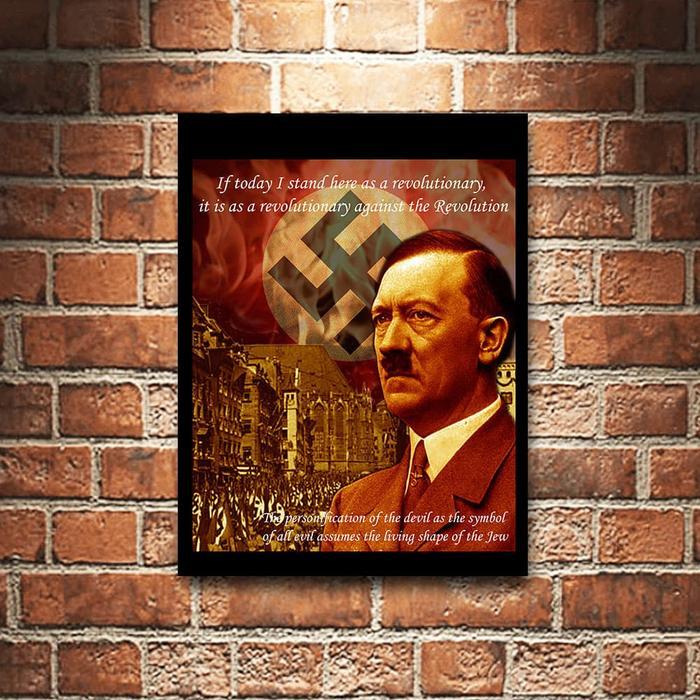 FREE ONGKIR Hitler Poster Kayu Dekorasi Pajangan Dinding Rumah Wall Decor