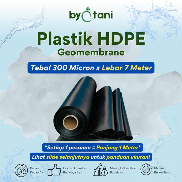 PLASTIK HDPE GEOMEMBRANE TEBAL 300 MICRON LEBAR 7 METER