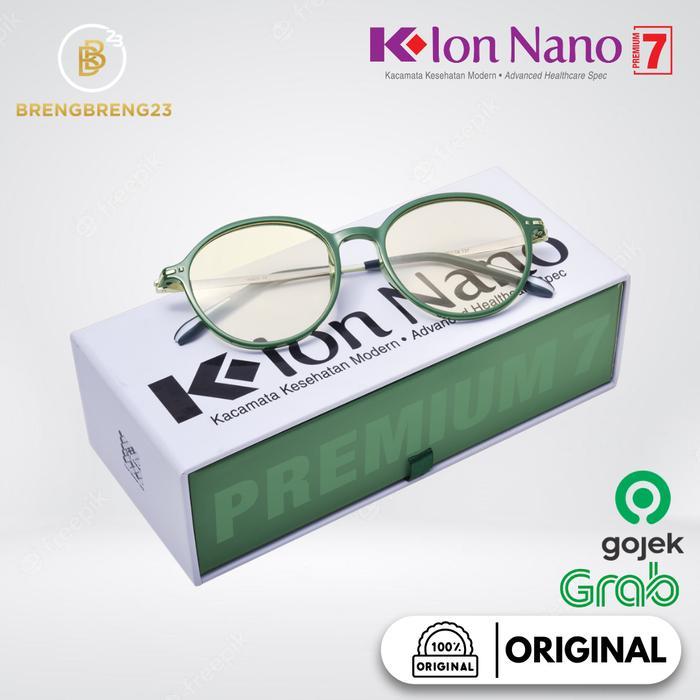 Ion Nano Kacamata Ion Nano Frame Bulat Anti Blue Ray UV dengan Teknologi Ion Negatif 7 Green Army K 