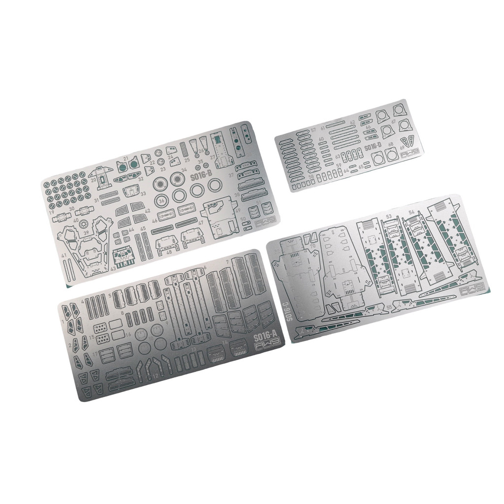 for MG 1/100 FA-010-A FAZZ ver. Ka AW9 Madworks Metal Detail Up Add-on Parts 4 PCs Etched Sheets S16