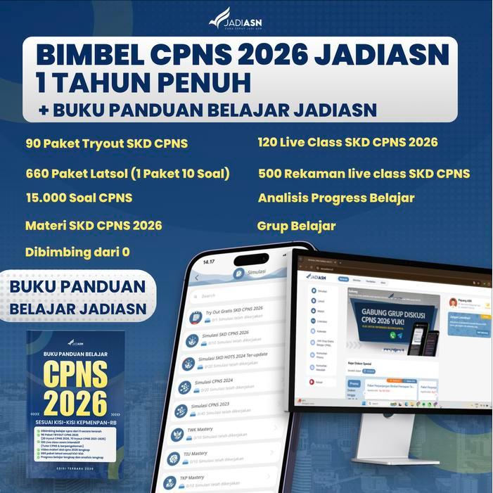 BIMBEL CPNS 2026 1 TAHUN + BUKU PANDUAN JADIASN + SOAL CPNS 2026