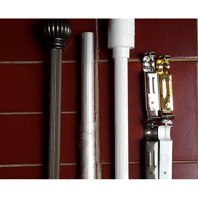Paket Batang Rel Pipa Gorden 2 Meter/Tiang Besi Hordeng/Rolet Tirai Promo