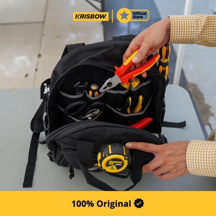 Krisbow 22 Ltr Tas Ransel Perkakas Lrbp22 - Hitam Tool Bag Tool Pouch