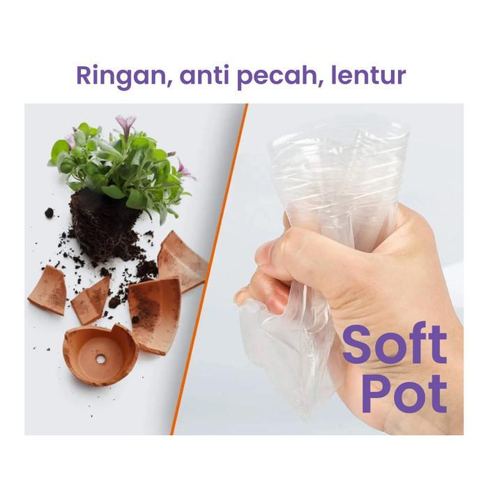 SOFT POT (100 pot) anggrek tanaman transparan plastik 1,5 1,7 2,5 3,5