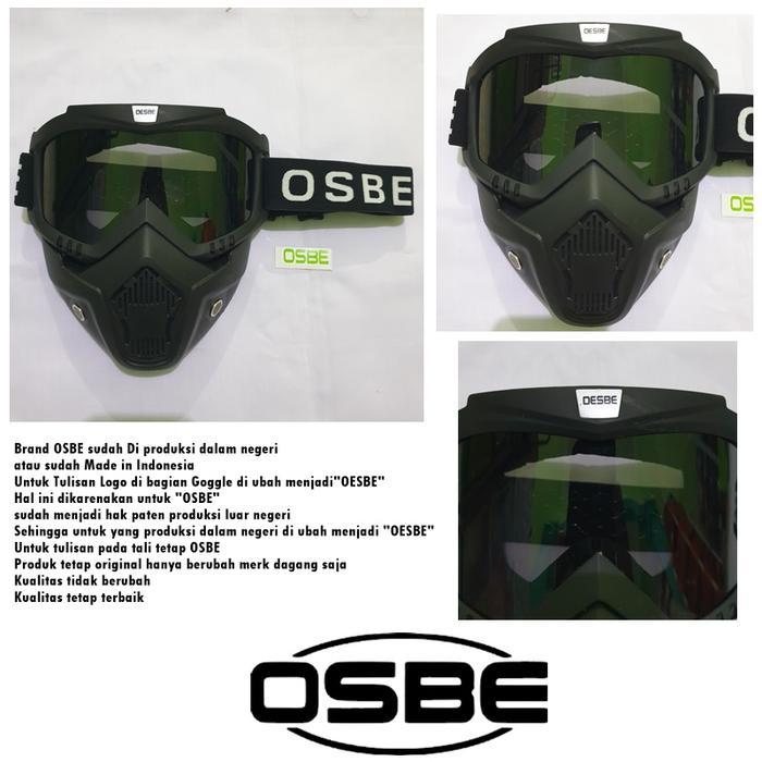 Helm Jpn Momo Retro Klasik Cokelat Doff Osbe Goggle Mask Pet Semi Cross Sni