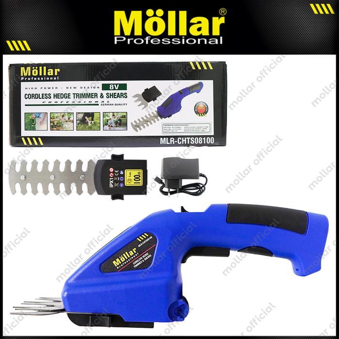Mollar Chts08100 Mesin Potong Rumput Baterai 8V Cordless Hedge Trimmer Terlaris