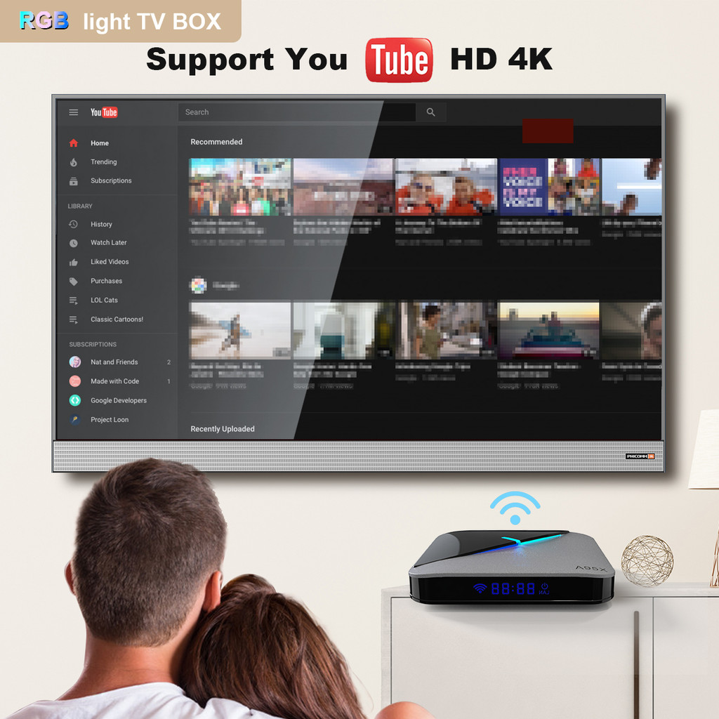 A95X Smart TV BOX F3 Air 4K 2.4G/5G Dual Wifi RGB Light Amlogic S905X3 4GB 32GB 64GB Android 9.0