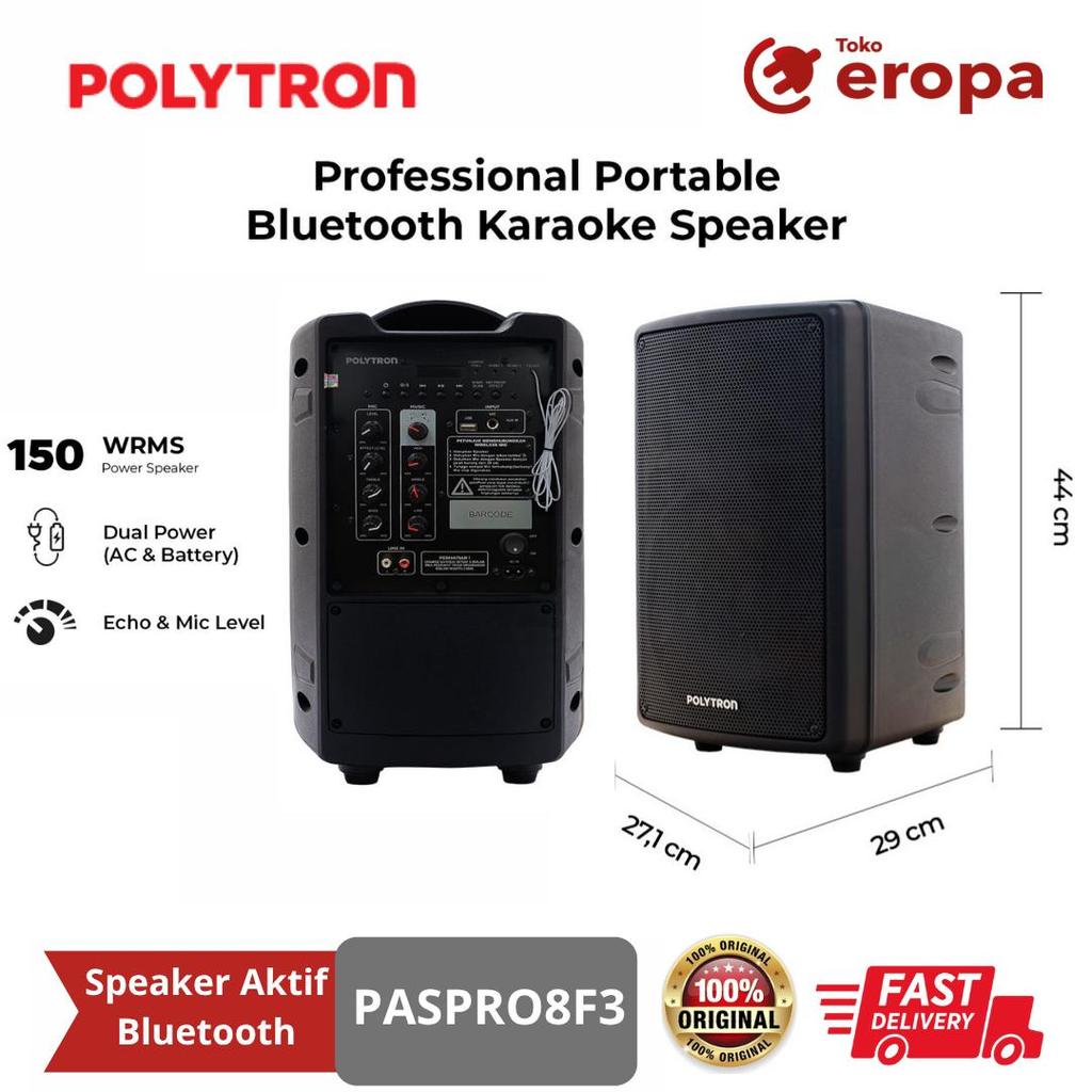 Speaker Aktif Bluetooth Polytron PASPRO8F3