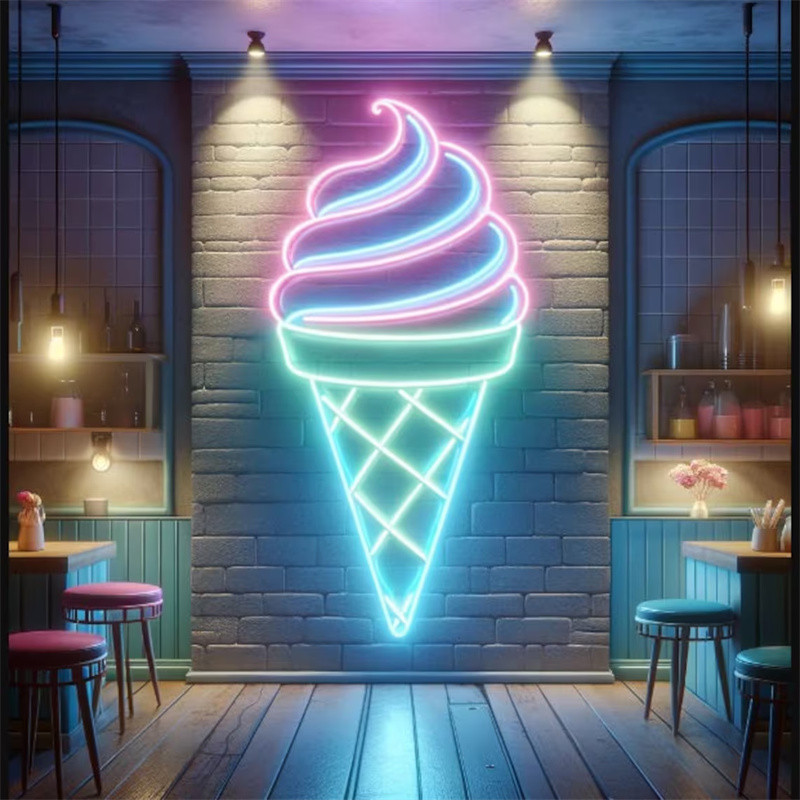Ice Cream LED Neon Light Wall Hangings Decor for Home, Bar neon sign, Kitchen neon sign