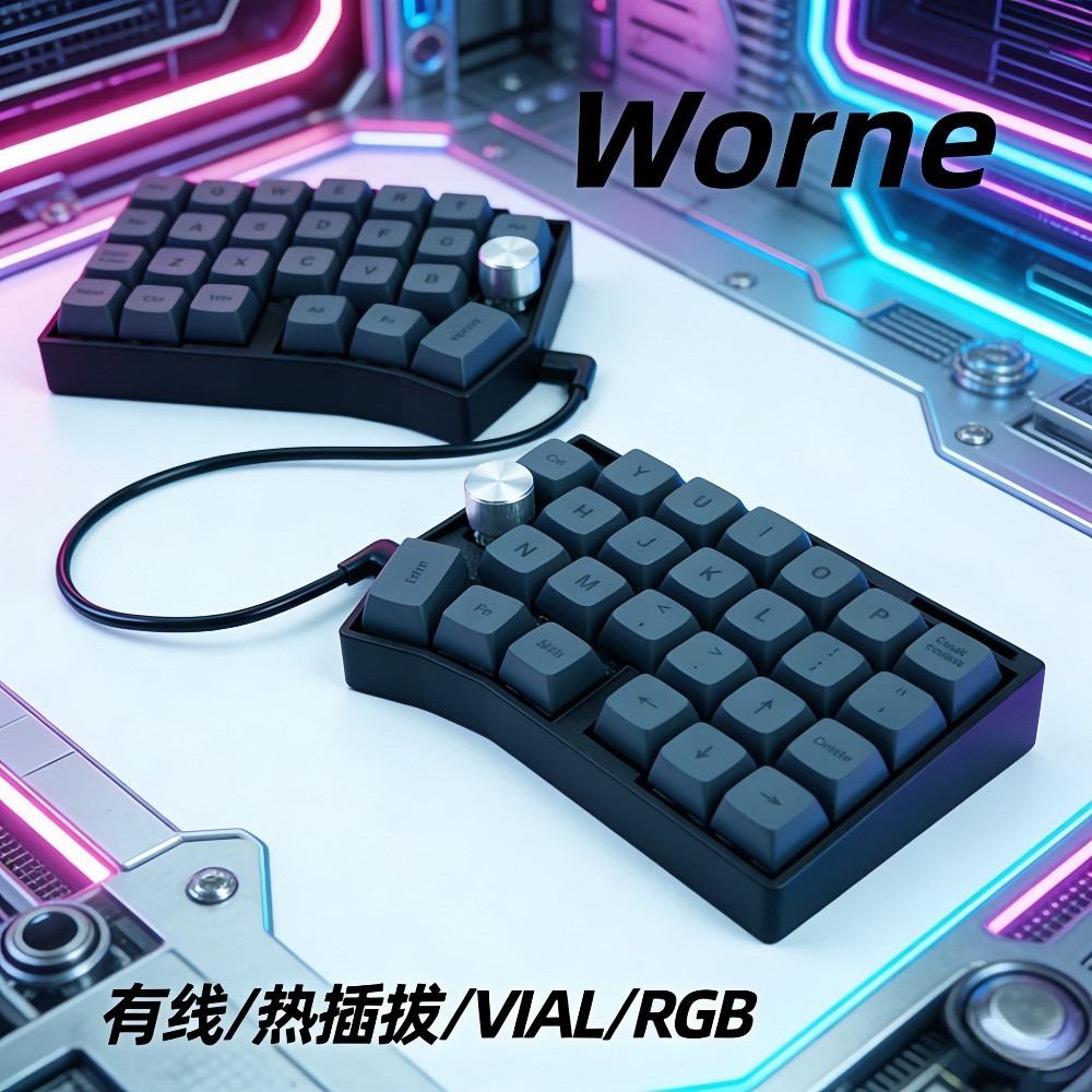 Similar Cornix Worne Split Keyboard Kit 60% Wired Hotswap Double Knob Mechanical Keyboard Ergonomics