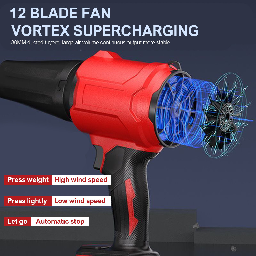 200M/S Brushless Motor Turbo Jet Fan 80mm Cordless Electric Air Blower Violent Fan Handheld Power