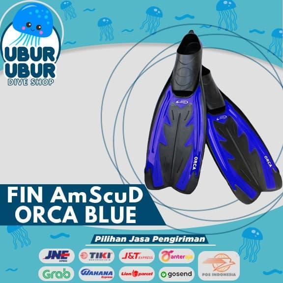 Kaki Katak Selam Full Foot Snorkeling Fins Sirip Renang - Biru, XS 36-37