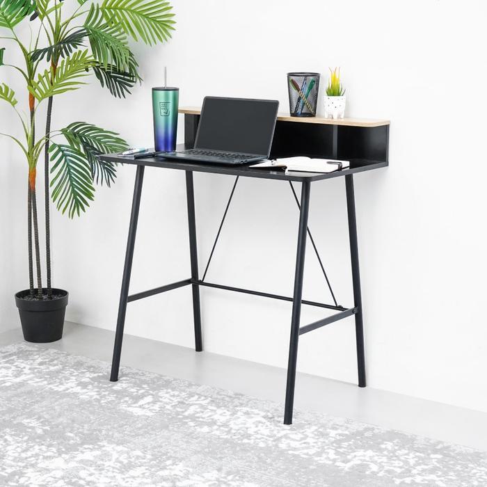 Informa Home - Beck Meja Kantor - Hitam Meja Kerja Meja Belajar Laptop Ruangan Tempat Kerja