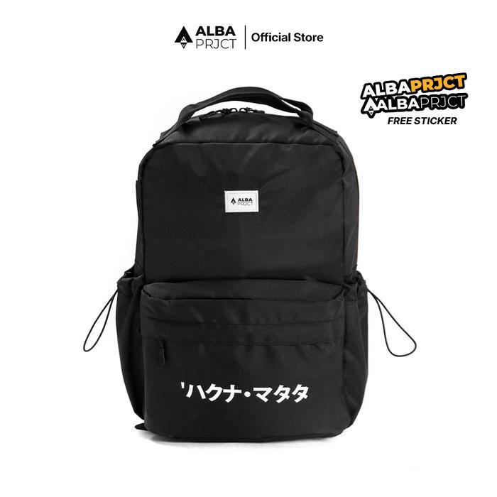 ALBA PROJECT Backpack Osaka Ransel Pria Wanita Tas Laptop Hitam Sekolah