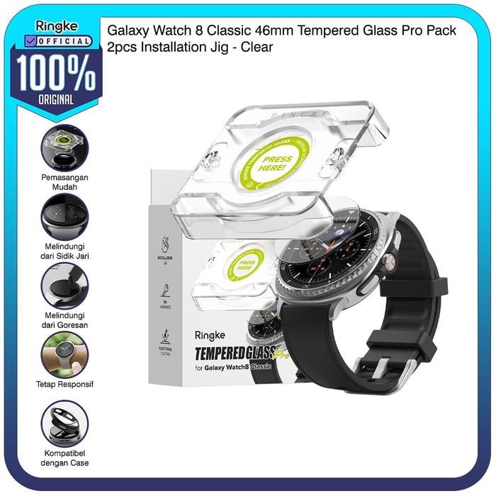NEW PRODUK RINGKE COMPATIBLE FOR SAMSUNG GALAXY WATCH 8 46MM TEMPERED GLASS PRO PACK 2PCS