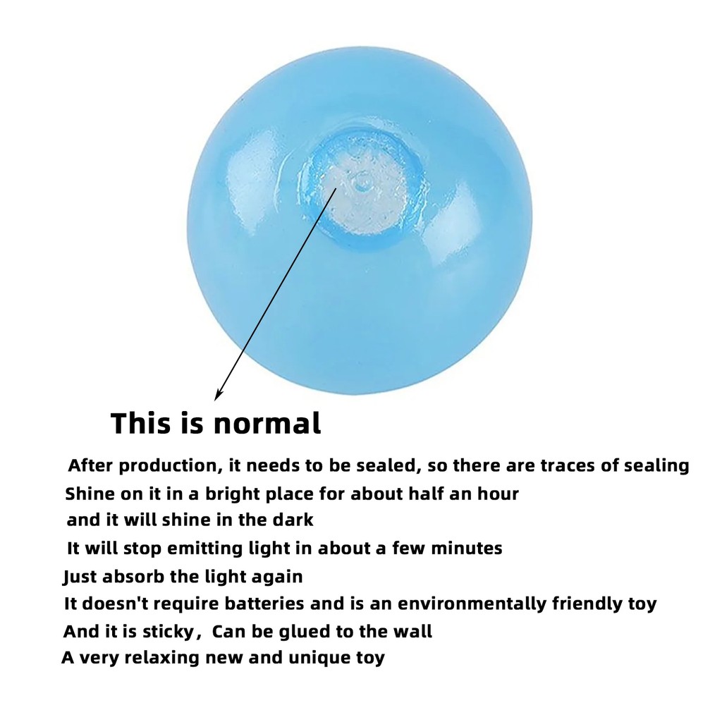 Novelty Gag Toy Luminous Sticky Target Ball Wall Ball Pressure Relief Toys TPR Interactive Suction