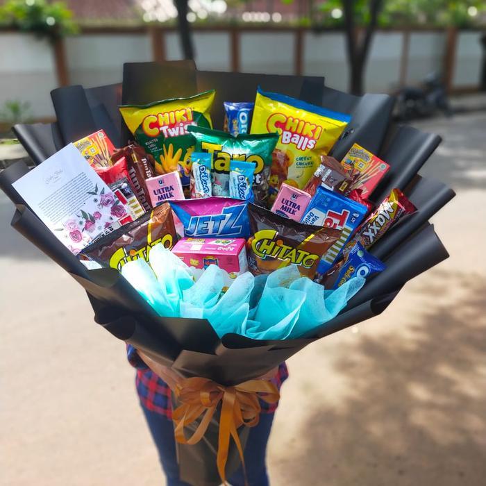 Buket Snack Buket Makanan Buket Coklat Handbuket Snack Makanan Bunga Coklat Buket Snack Balon Kado