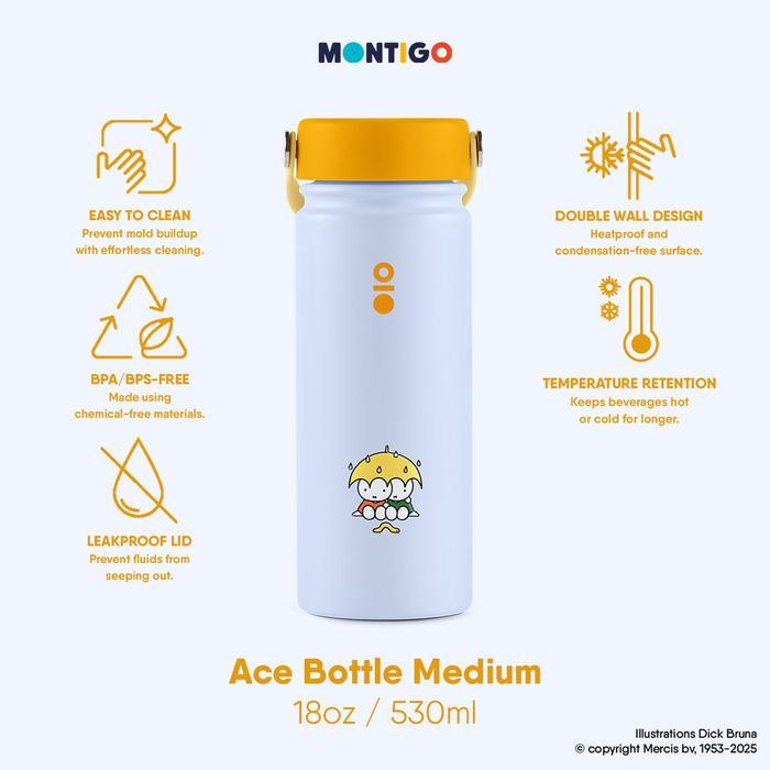Montigo Tumbler Miffy Collection Ace Bottle Medium 18Oz - 530Ml Cloudy Miffy Terbaru 