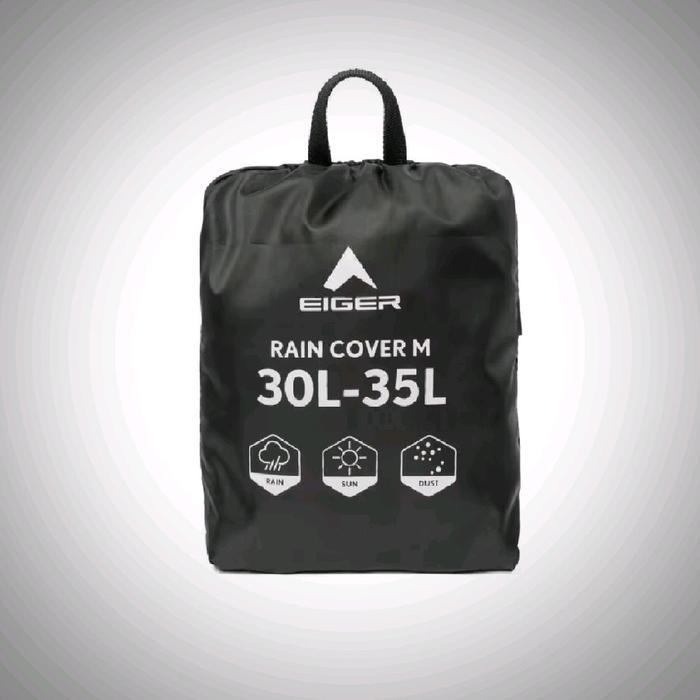 Eiger Rain Cover Size M Warna Hitam Untuk Tas Ukuran 30-35 Liter
