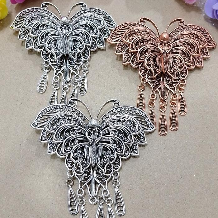 Bros Kebaya Kupu Kupu Perak Bakar Bros Juray Kebaya Bros Perak Bakar Clips Elegan