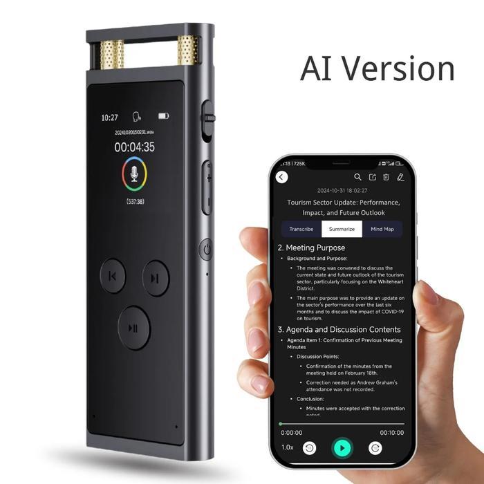 Premium Focase Rec Ai Voice Recorder With App Transcription Chatgpt-4O Summary Mind Mapping 64Gb