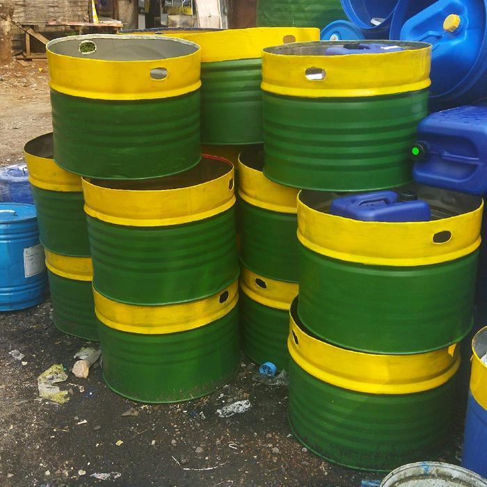 Premium Seo Tempat Sampah Besi 100 Liter Lengkap Dengan Tutup Besi Cikrak Tong Besi/ Drum Besi