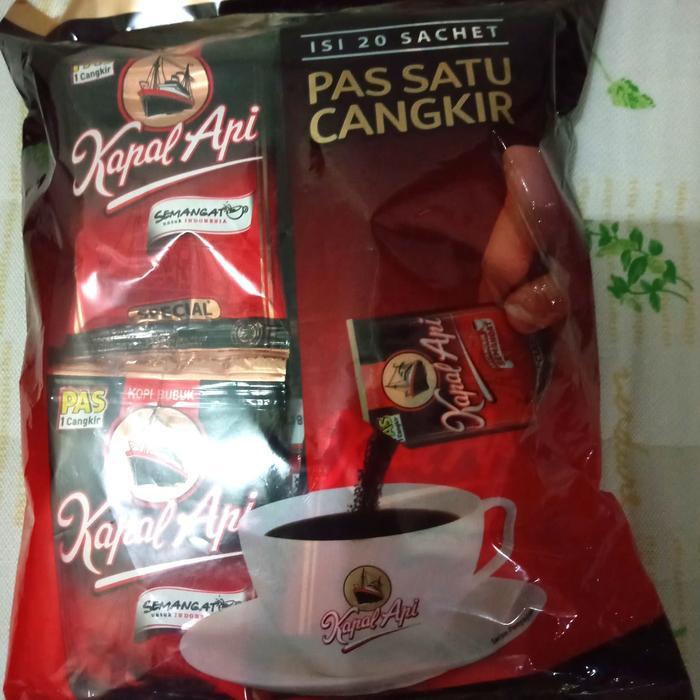 Kopi Kapal Api Bubuk PAS SATU CANGKIR isi 20 Sachet