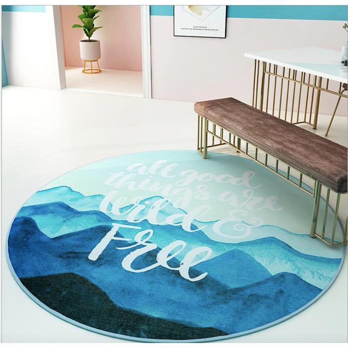 KARPET BULAT MODERN MINIMALIS LUCU KOREA DIAMETER 80 CM