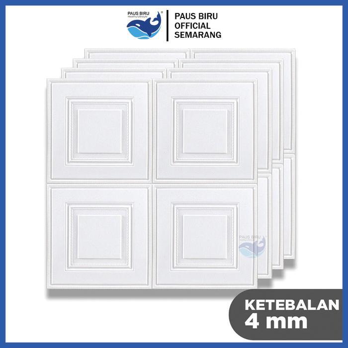 TERMURAH PAUS BIRU - WALLPAPER 3D FOAM / WALLPAPER DINDING 3D MOTIF KOTAK/WALLFOAM KOTAK 4MM MT2