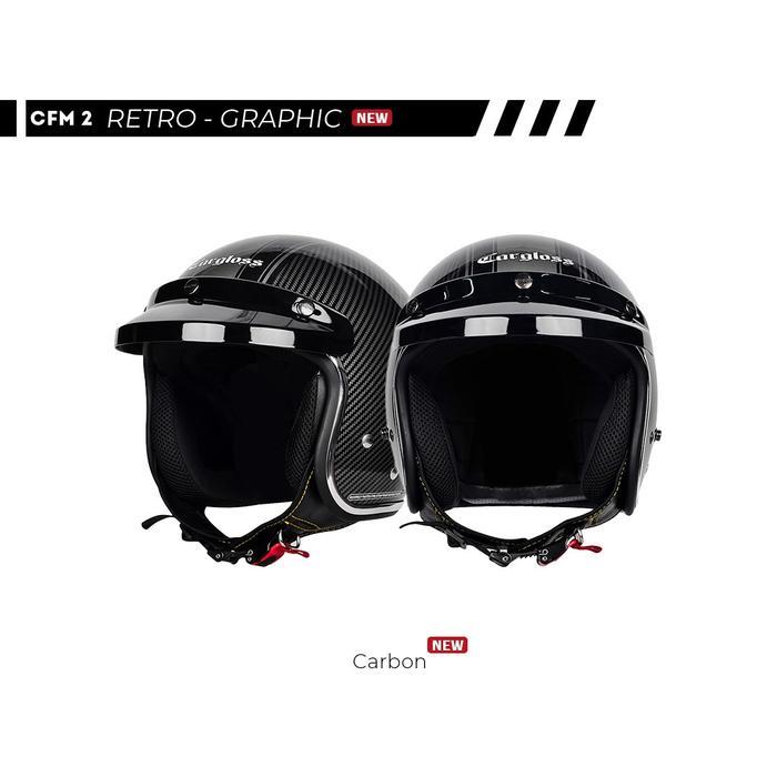 Helm Cargloss Cfm 2 Retro - Helm Half Face Angel/ Carbon/ Speed Ducks/ Vintage