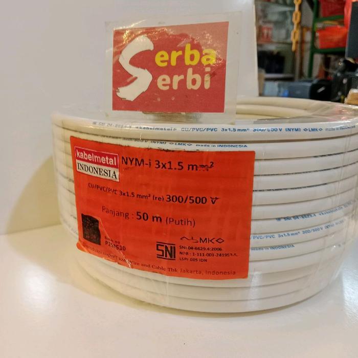 -/Roll 50Mtr Nym 3X1.5Mm-Kabel Listrik Tunggal Isi 3 Kabel