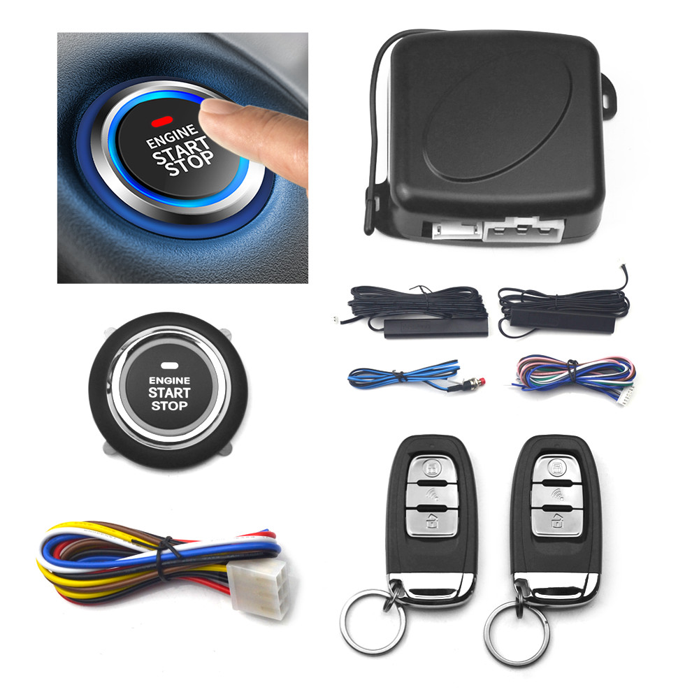 Car Alarm Remote Control PKE Car Keyless Entry Engine Start Alarm System Push Button Remote Starter