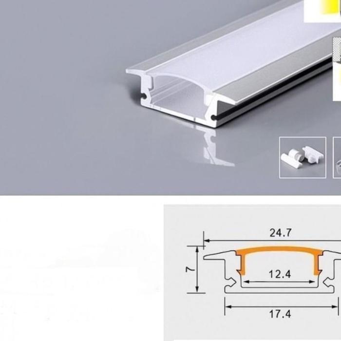 Cover Lampu Led Strip Alumunium/Housing Led Bar/Led Strip 1m 2m