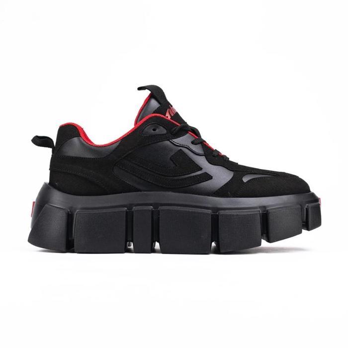 SNEAKERS JOHNSON EARTH SEPATU SNEAKERS JOHNSON - EARTH BLACK WHITE GREY - Black, 35