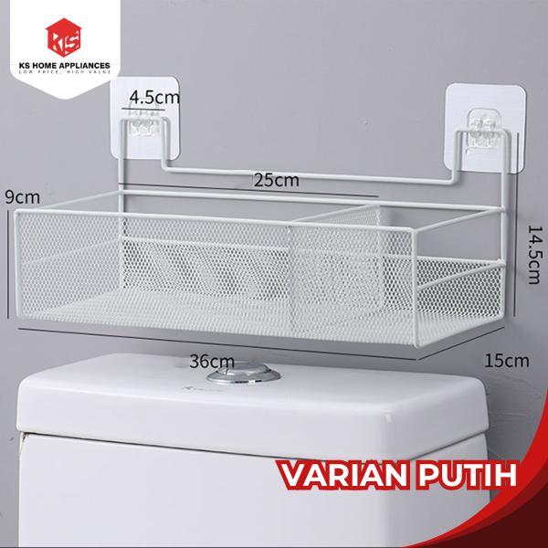 TERMURAH KS Rak Keranjang Kamar Mandi Besi Tempel Dinding Tempat Penyimpanan Sabun Skincare