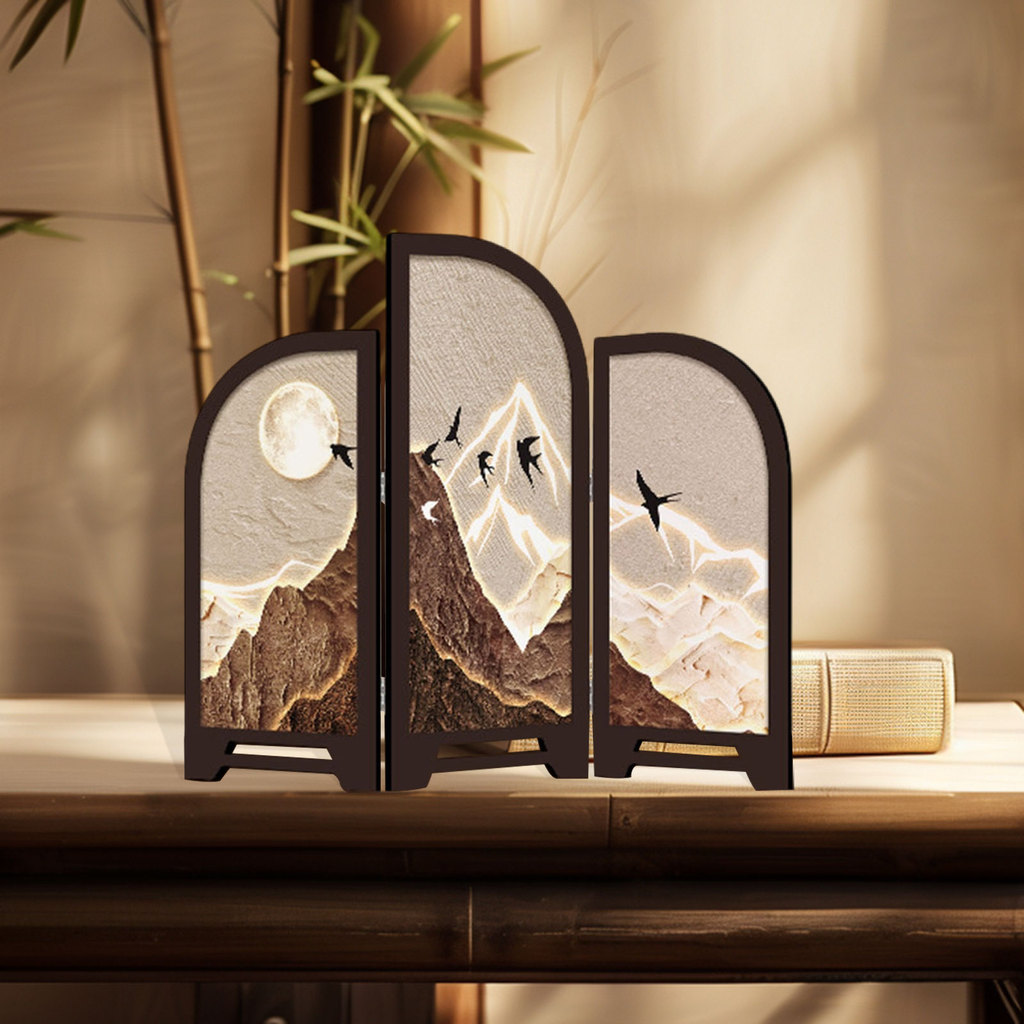 Decorative Table Screen Traditional Chinese Art Aesthetic Partition for Dining Room Fireplace