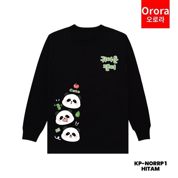 Lengan Panjang Pria Kaos Lengan Panjang Pria Wanita Distro Korean Cute Panda - Baju Atasan Sablon Pr
