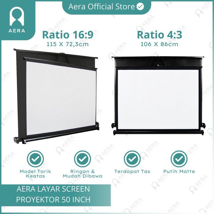Layar Screen Proyektor 50 Inch 4:3 dan 16:9 Layar Proyektor Portable BISA GOSEND