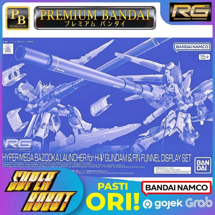 BANDAI RG Hyper Mega Bazooka Launcher For Hi Nu Gundam / Hi-v Gundam & Fin Funnel Display Set