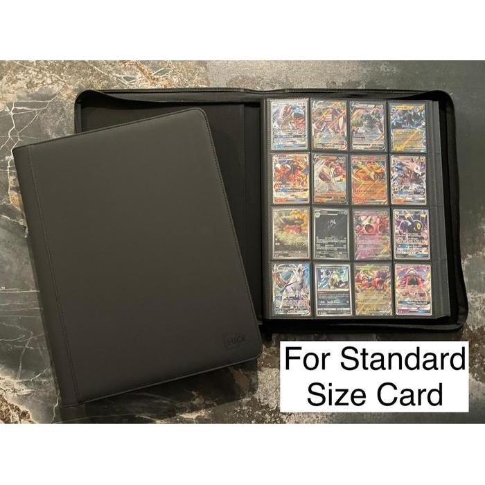Hice Premium Zip Album Card Binder 16 Pocket Binder Kartu Pokemon Magic One Piece Flesh And Blood
