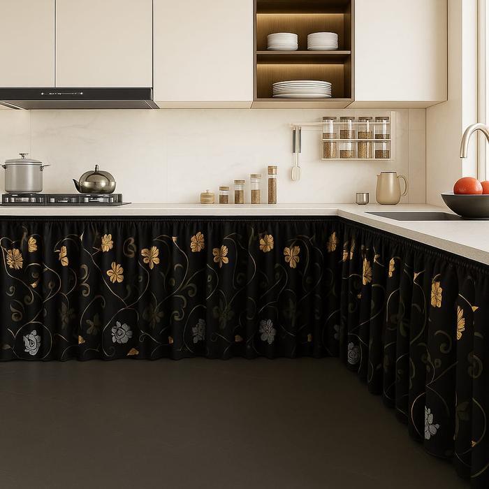 NEW Gorden Kolong Dapur Minimalis Uk 100 x 70 cm + Bonus Tali Kain