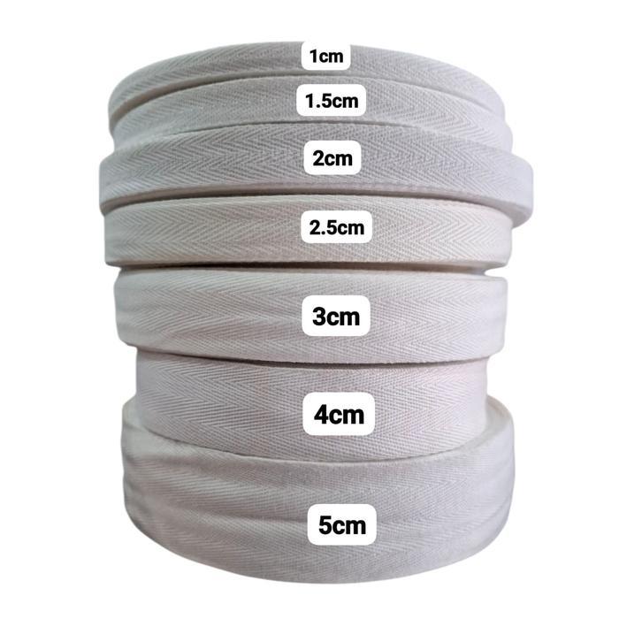 Twilltape Cotton Tape Label Katun 30mm / 3cm Bisban Pelipit Webbing