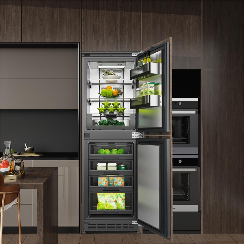 ZUNGUI BCD-280WQB Large Refrigerator Built-in Double Door Fridges Refrigerator for Homes