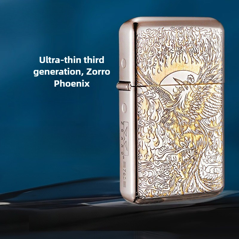 Z790 ZORRO 3rd Generation Brass Carving Phoenix Nirvana Retro Windproof Lighter High-end Classic