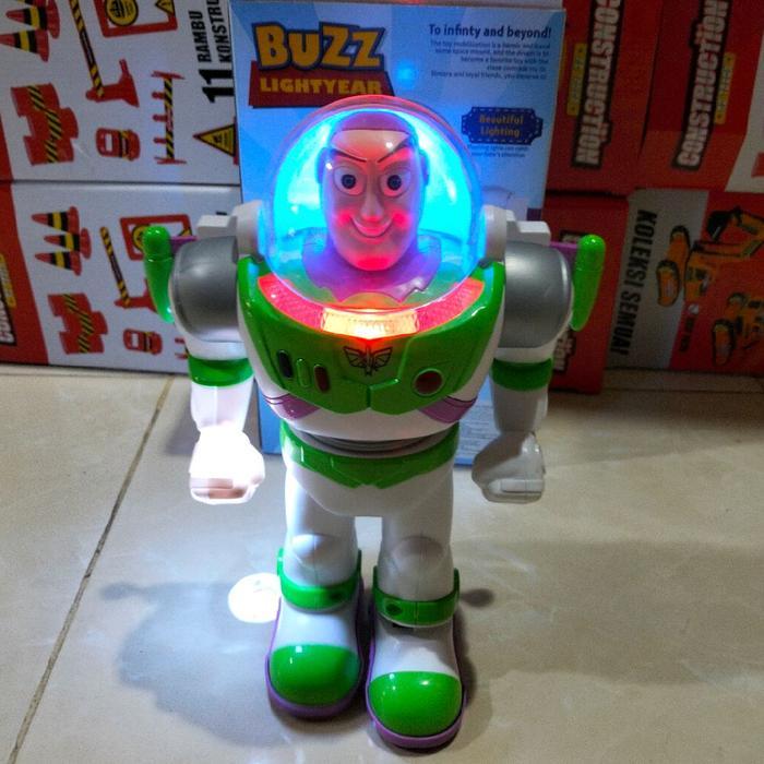 Mainan Robot toy story buzz-Ironman-Spiderman-Captain Amerika bisa jalan lampu dan musik