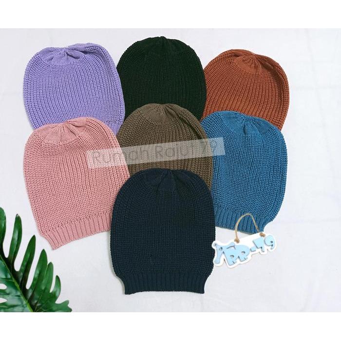 Kupluk rajut bannie Topi Kupluk Rajut Motif Seker Warna Maroon Hangat dan Nyaman bannie hat motif Se